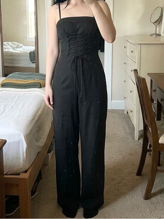 Urban Outfitters Pants - Urban Outfitters Andee Lace Up Corset Black Jumpsuit